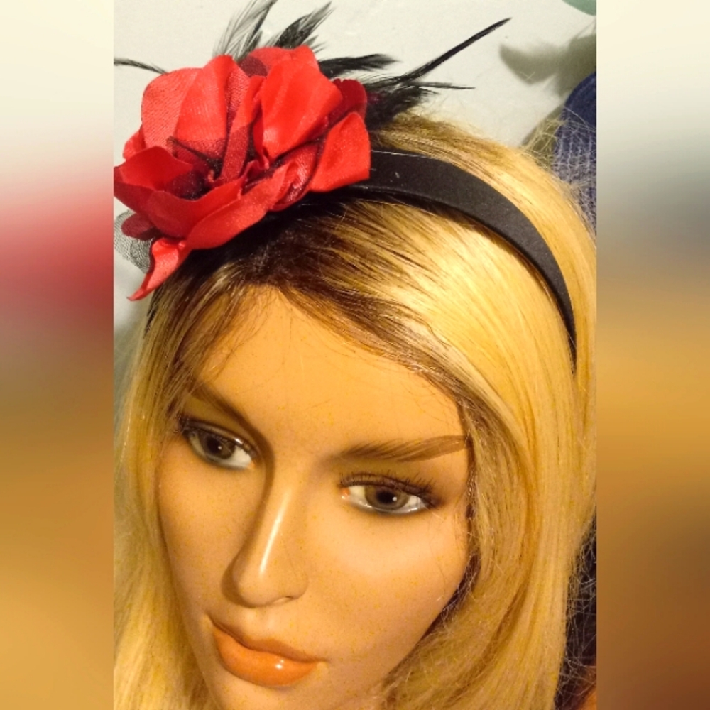 Elegant Red Floral Headband